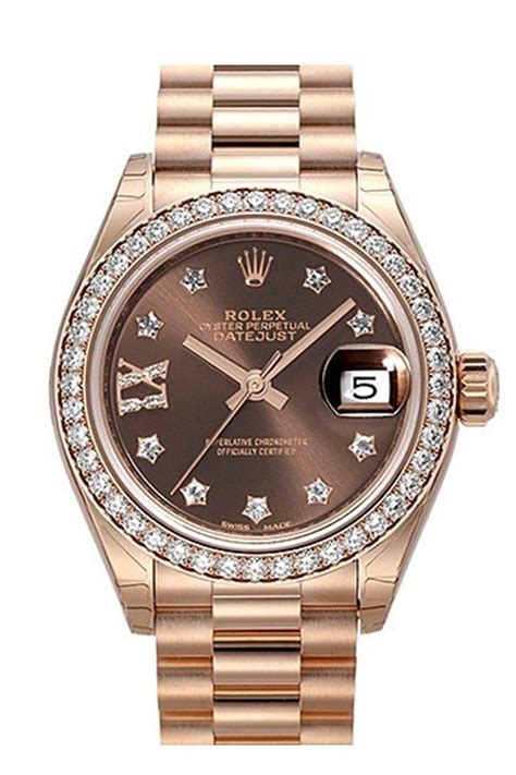 rose gold women's rolex watches|rolex lady datejust 28.